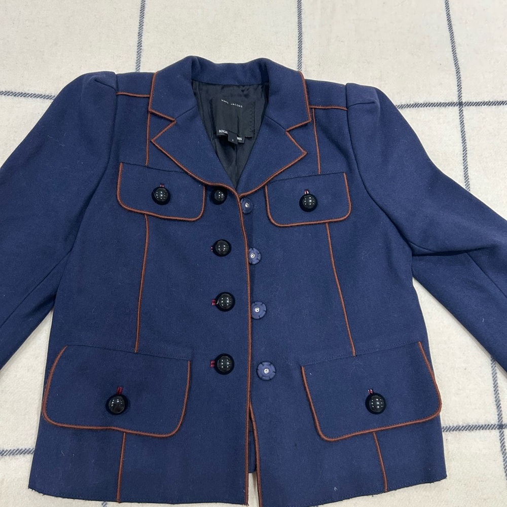 Marc Jacobs Dark Blue Blazer with Orange Trim